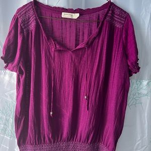 💥💥 FADED GLORY Raspberry Purple Peasant Blouse.